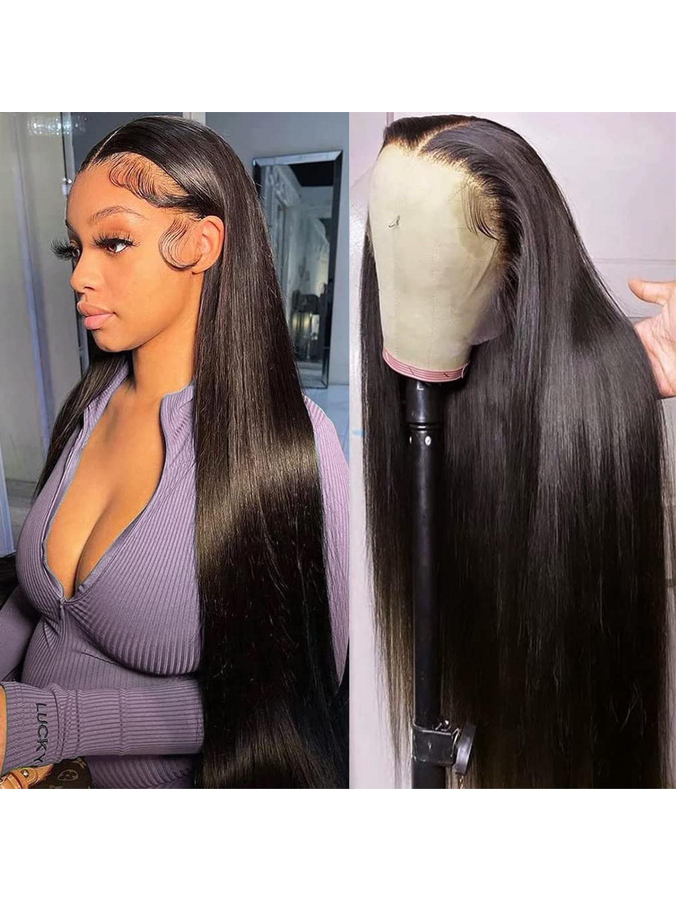 40 Inch 200% Density Long 13x4 Synthetic Lace Front Wigs For Women Heat-Resistant Hair 13x4 HD Transparent Lace Frontal Wigs Wigs Pre Plucked For Women's Daily And Holiday Occasions Wig