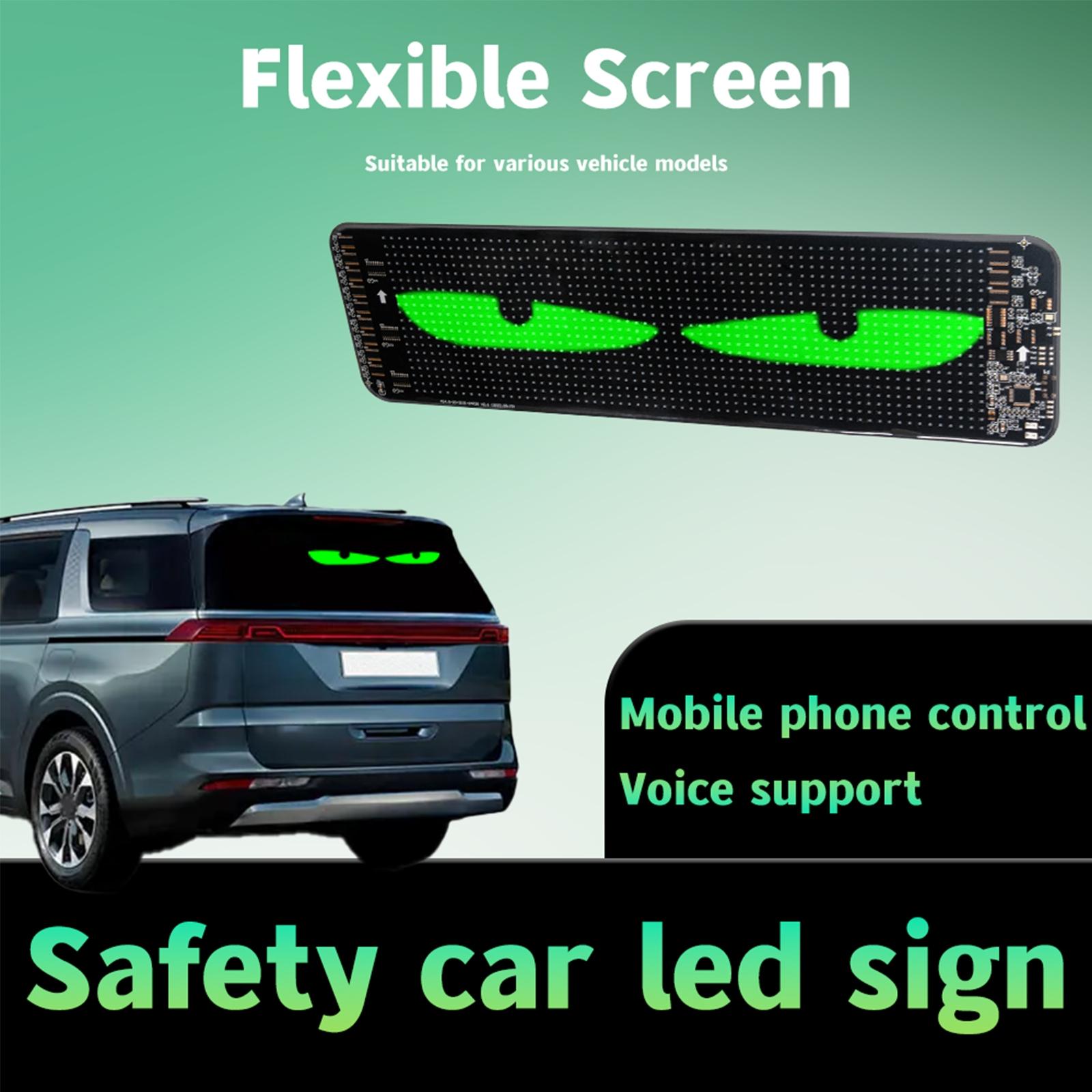 Programmable LED Car Windshield Display, APP & Voice Control, Customizable Devil Eye Animation Panel for Trucks, Cars & Vehicles, Car Ornament