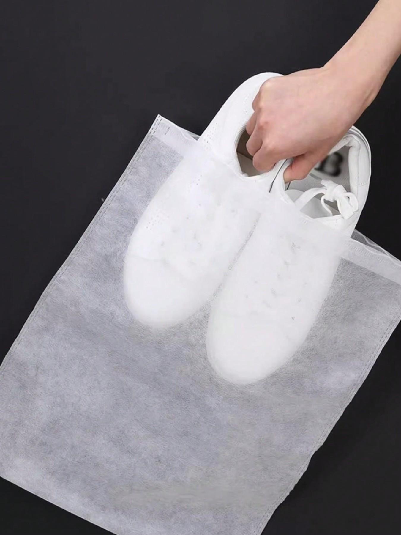 Portable Semi-Transparent Shoe Bags, Breathable Non-Woven Dustproof Pouches, Lightweight Drawstring Bags for Shoes and Bags, Waterproof, Hangable, Ideal for Cruises and Vacations