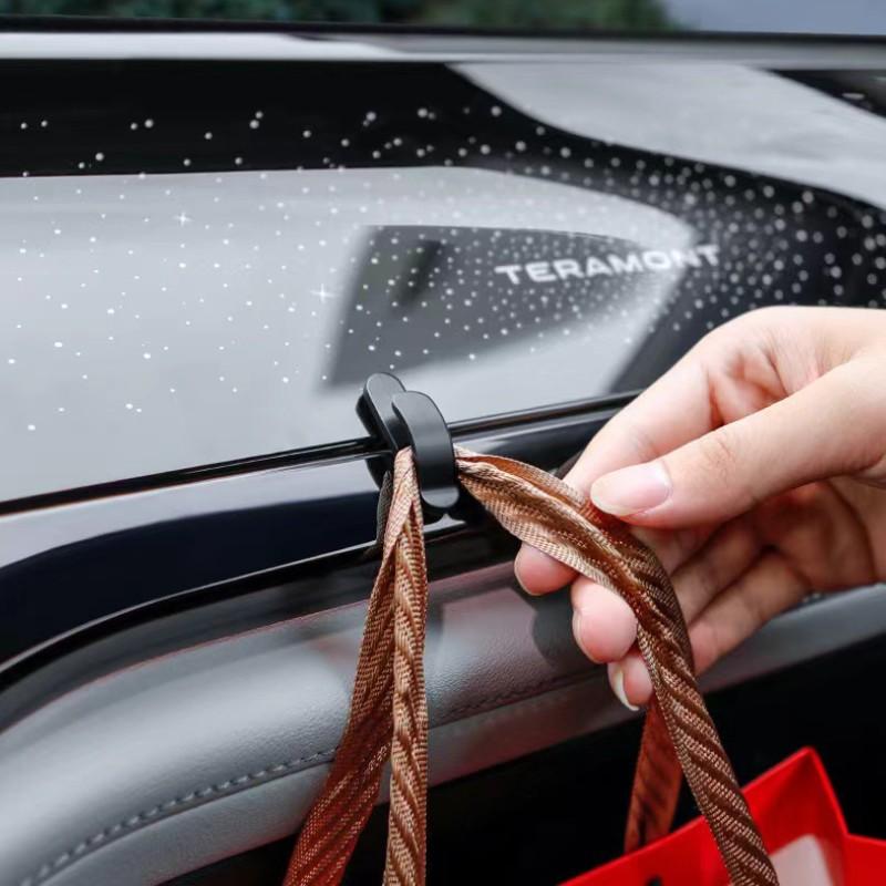 Car Organizer Bag Holder Set, Mini Hook Sticker for Car Front Seat, Kitchen Bathroom Storage, No Drilling Hidden Design, Home Use
