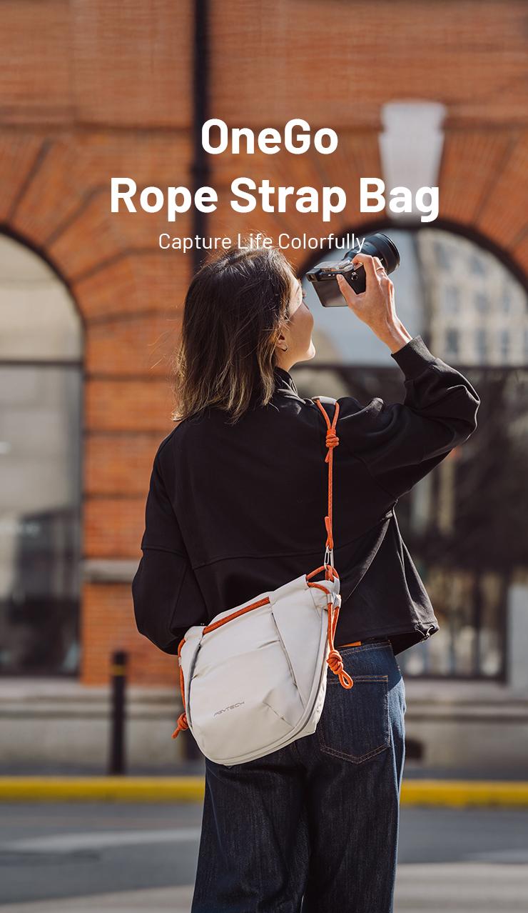 PGYTECH OneGo Rope Strap Camera Bag – Multifunctional Shoulder Bag for Urban Photographers. Compact Camera Bag Compatible with Sony/Canon/Nikon/Mirrorless Cameras, Midnight Black