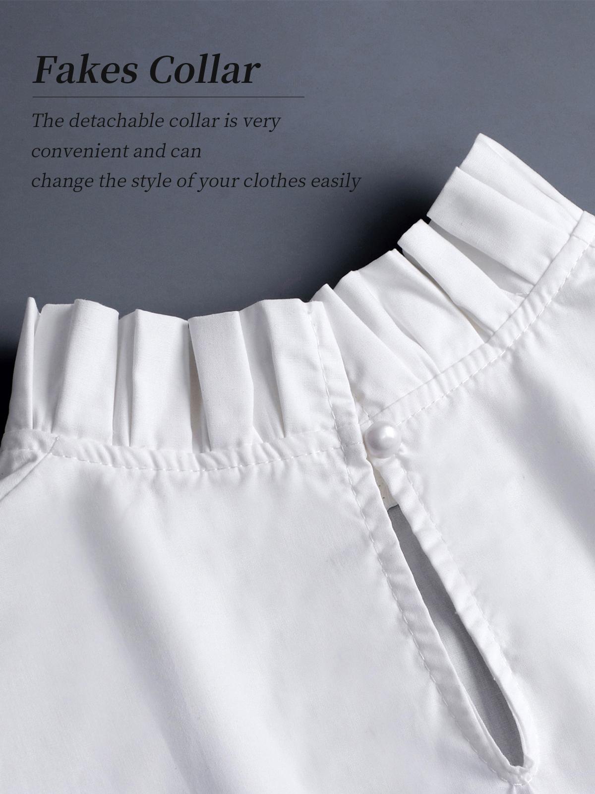 White detachable collar Simulated Collar For Decorating Cotton Jacquard European Lace Half Collar Shirt Dickey Collar fakes Collar Shirt For Women