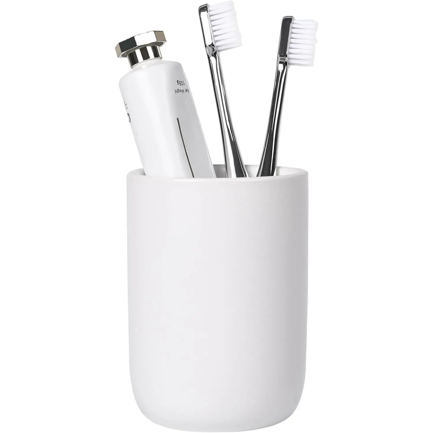 Ceramic Toothbrush Holder - 12Oz Bathroom Toothbrush Holder White Tooth Brush Holders Tumbler Cups Reusable Toothbrush Mouthwash Cup Small Toothbrush and Toothpaste Holder