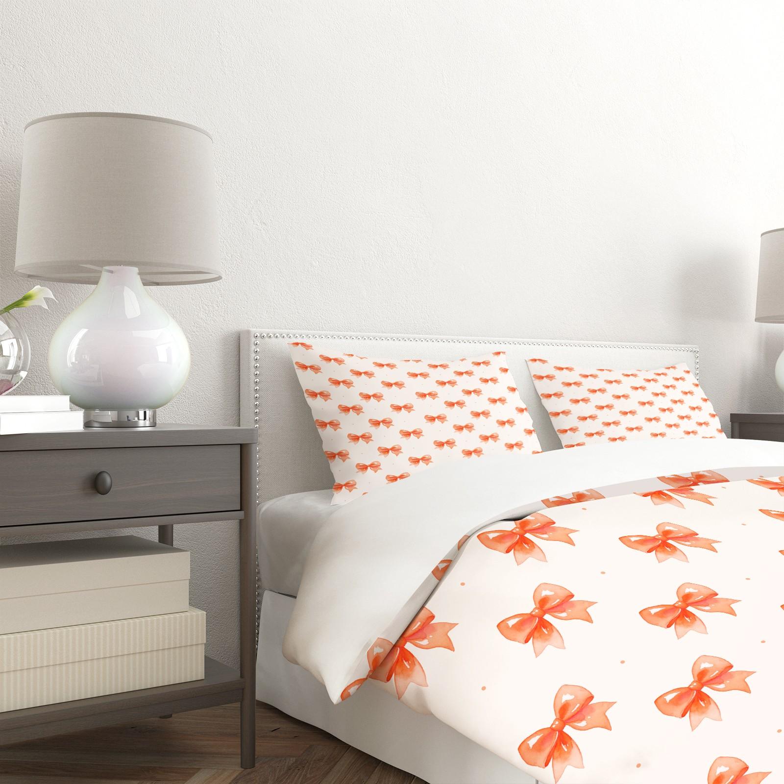 2/3Pcs Cute Bow Knot Duvet Cover Set, Pastel Ribbon Bedding for Bedroom, Warm Gift for Teen Girls and Women, Filling Not Included