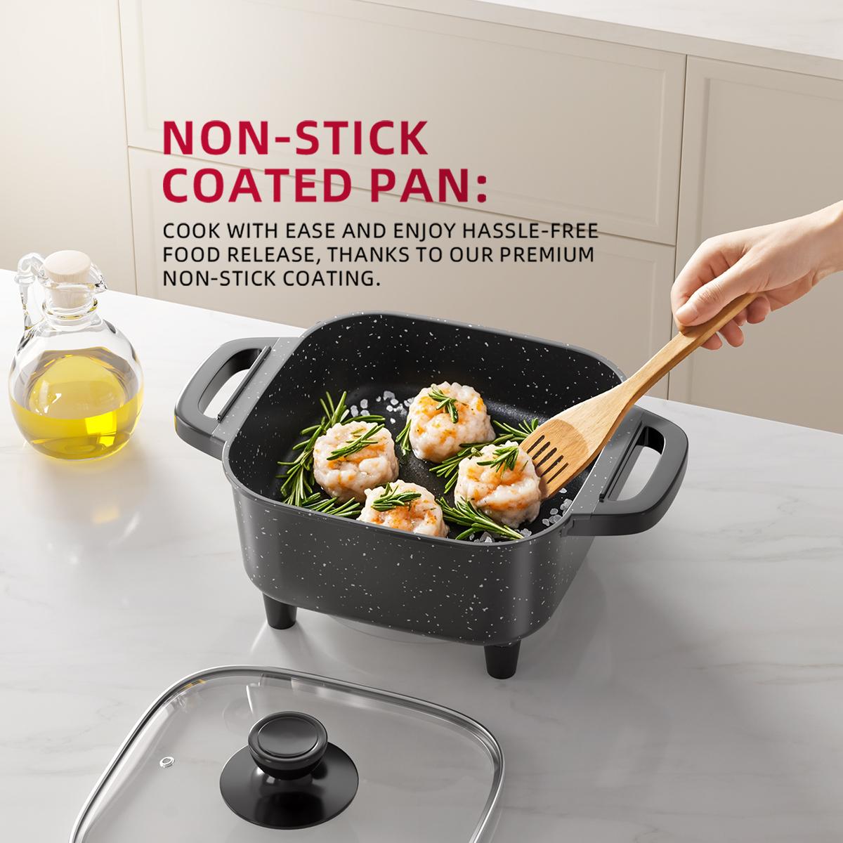 Piece Large Capacity Non-Stick Pan Material Multifunctional Household integrated Cooking Electric Cooking Pot Frying Pan Household Outdoor