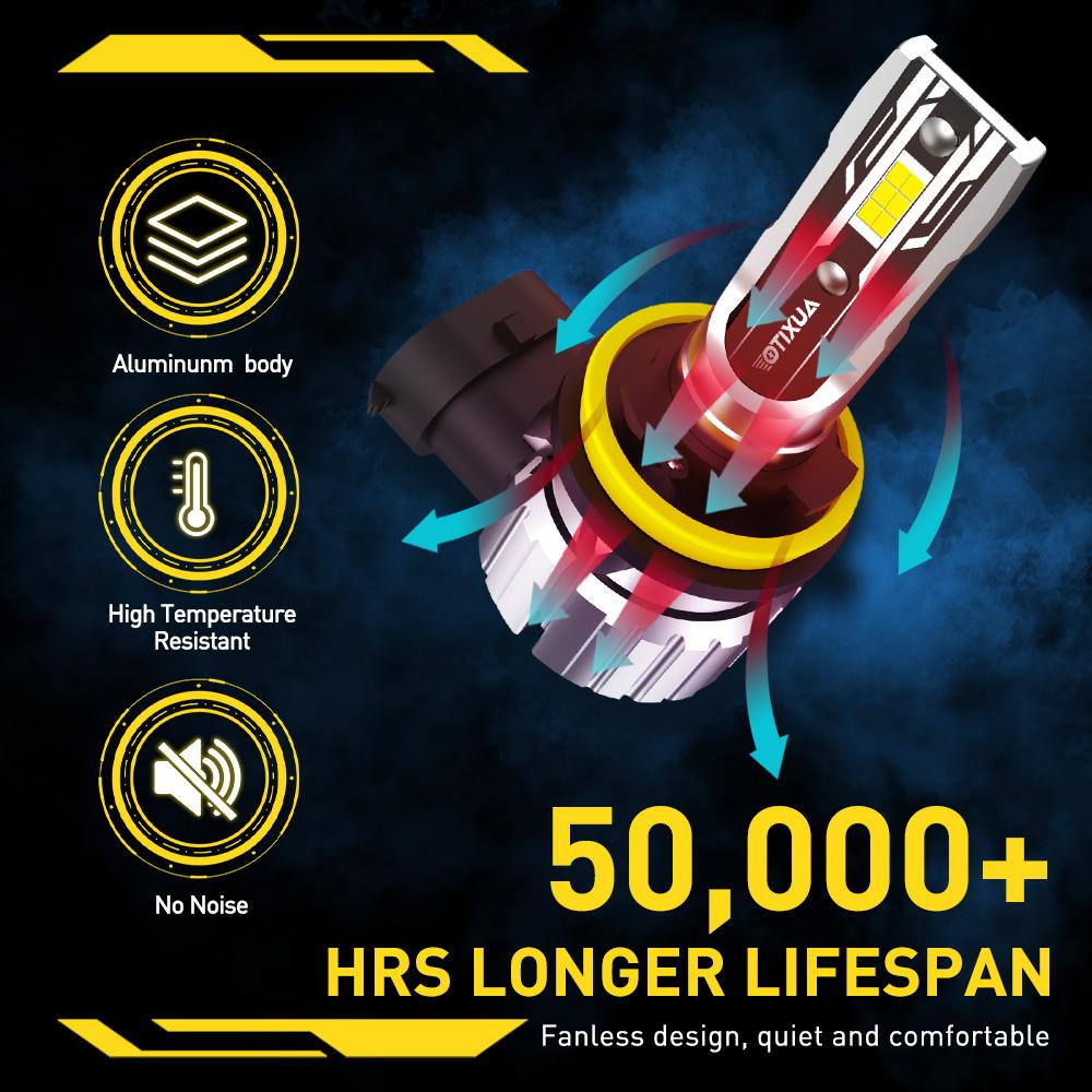 AUXITO White LED H8/H9/H11 Headlight E2 Series Bulbs Low Beam Bright Kit