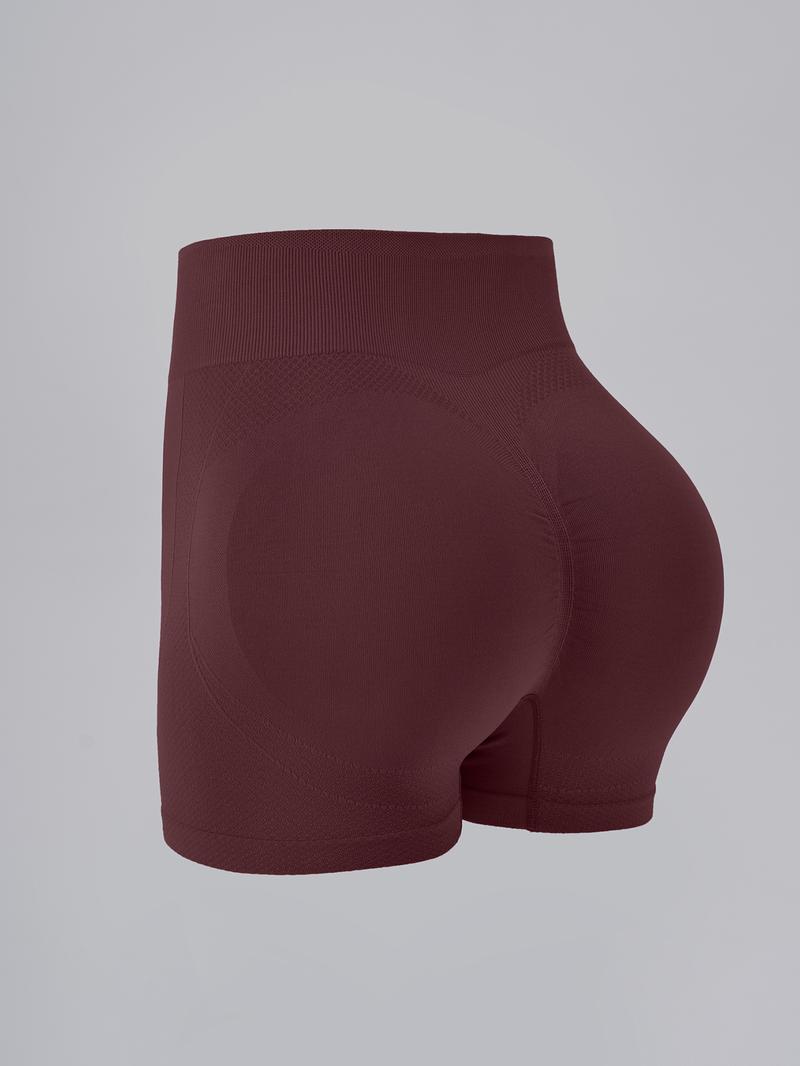 Women's Solid  Seamless Gym Shorts, Comfy Breathable Skinny Shorts for Gym Workout Running, Ladies Sportswear for Summer, High Stretch Bottoms