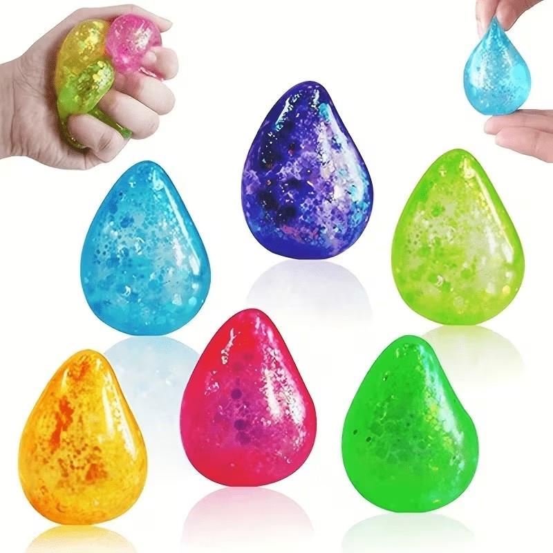 Colorful Crystal Simulated Water-Drop Squishy Toys, Soft & Fun Squeezable Toys, Ideal for Desk Decor & Classroom Rewards, Great Gifts