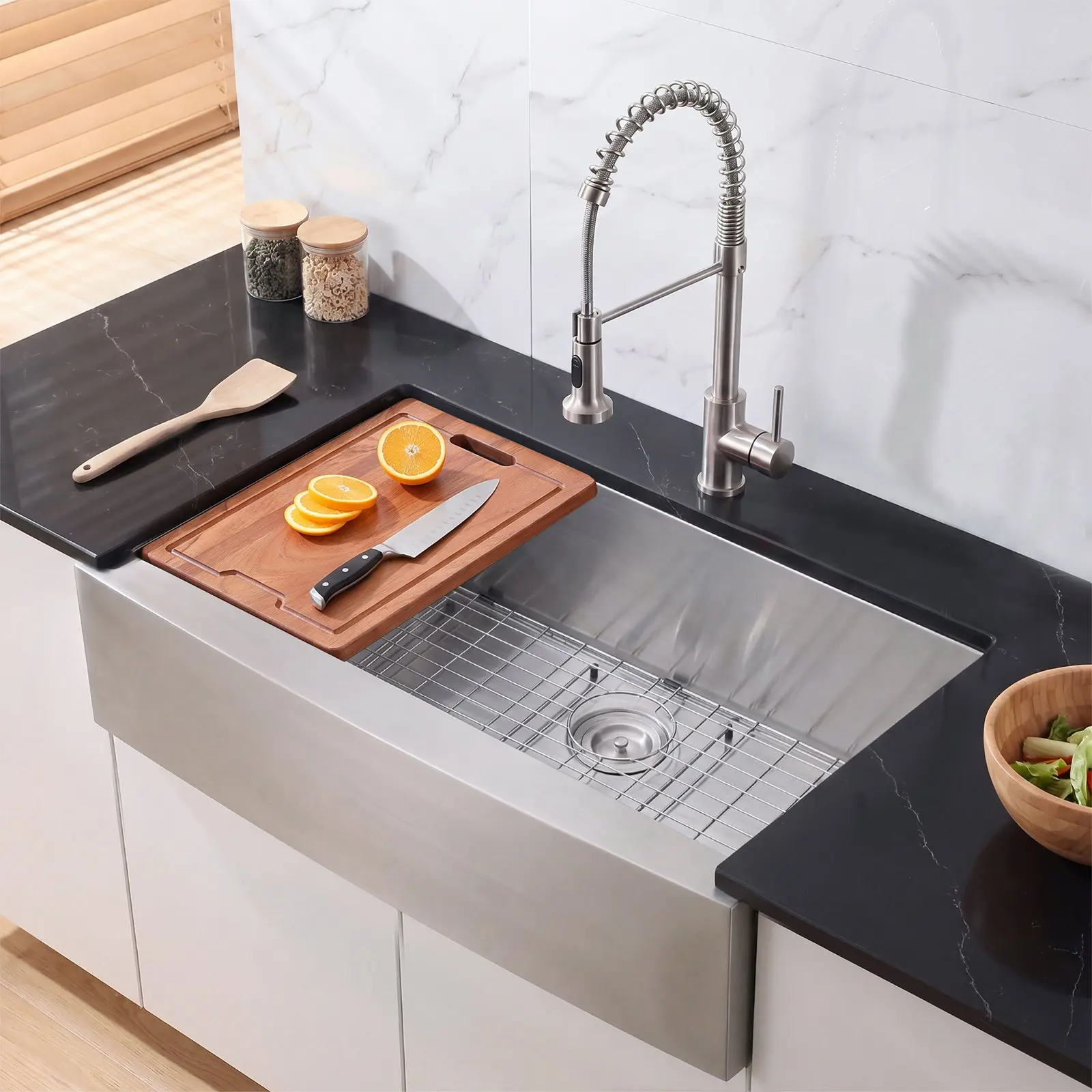 VEVOR 33-in Undermount/Drop-In Single Bowl Stainless Steel Kitchen Sink - Round Corners, Included Accessories, Household Items for RV Users, Prep Kitchen