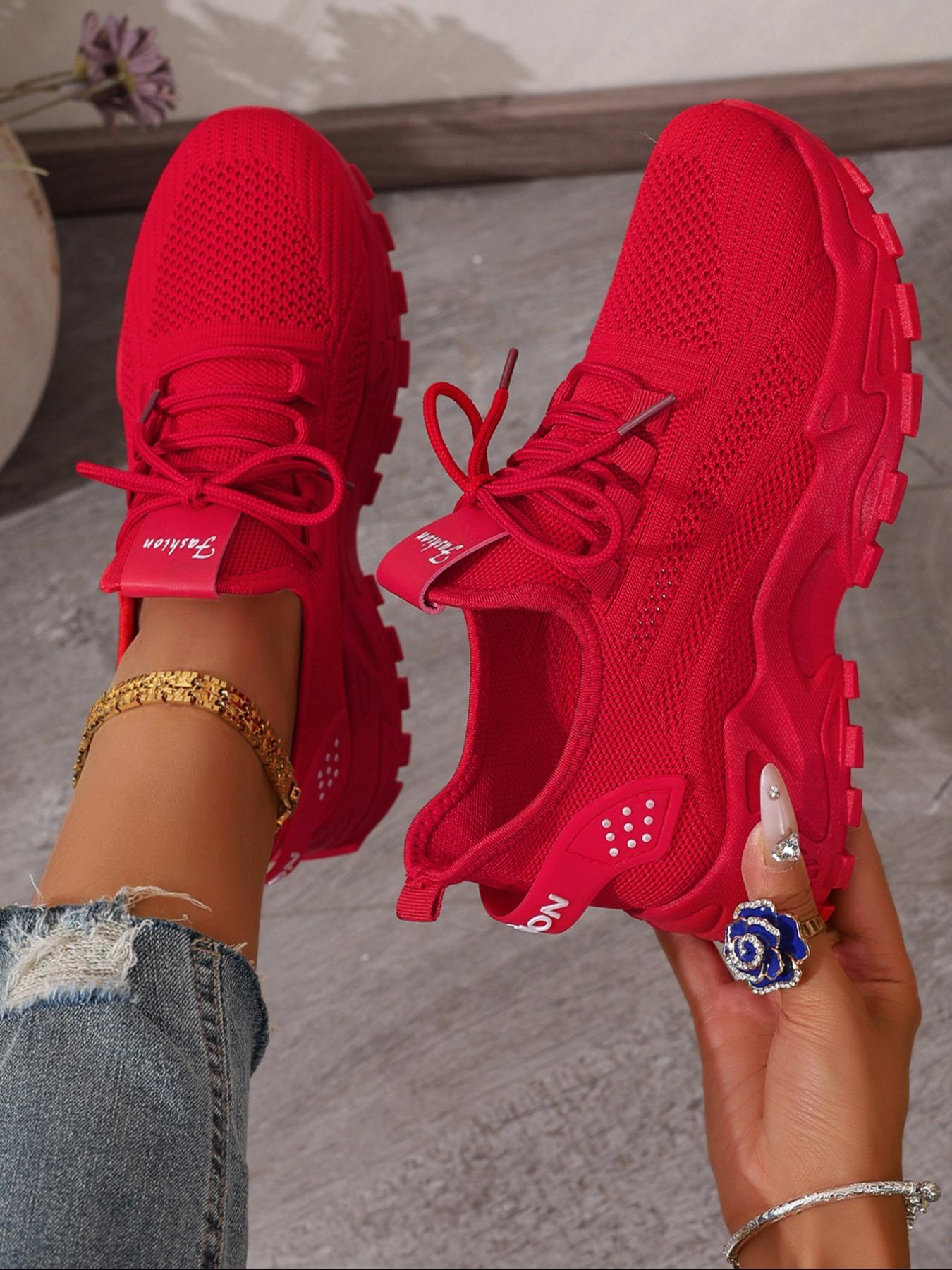 Women's Knitted Casual Sports Shoes, Winter Fashion New Lightweight Soft Sole Walking Shoes, Spring Autumn Outdoor Comfort Low Top Running Shoes, Breathable Running Sneakers