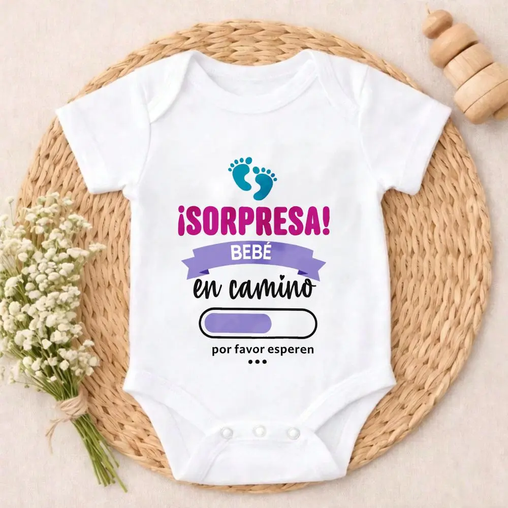 Baby Bodysuit Surprise Baby On The Way Print 100% Pure Cotton Non-Irritating Snap Closure Breathable Perfect For Gifting & Everyday Infant Outfit Newborn Outfits