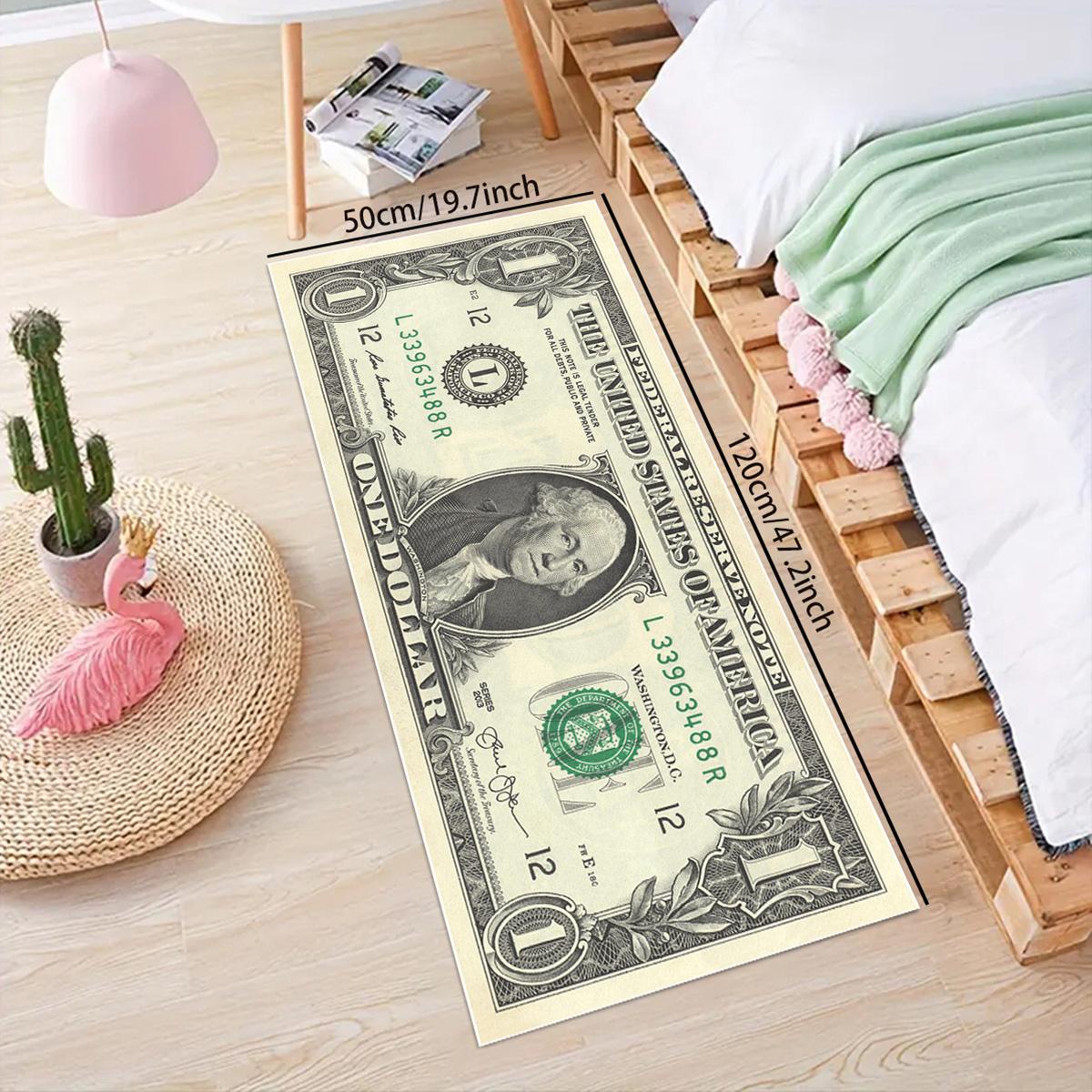 Creative 100 Dollar Pattern Rug, 1 Count Bedroom Decor Bedside Soft Carpet, Area Rug, Thickened Fluffy Plush Floor Mat for Home Living Room Bedroom
