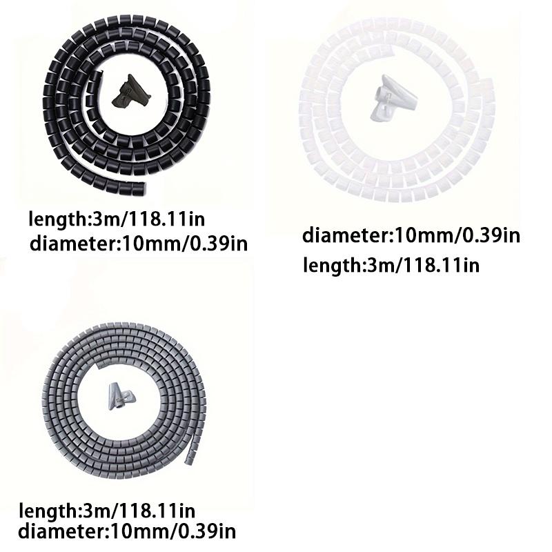 3-meter roll of wire management sleeve, protective casing for electrical wires and cables, storage tube for computer and automotive wiring harnesses, organizing and protective sleeve