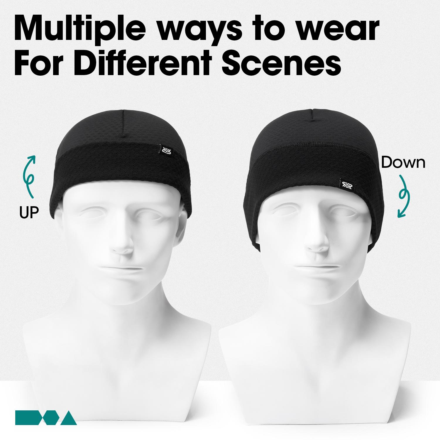 Unisex Winter Warm Skull Cap for Men Women,Lightweight Beanie Cycling Hat Breathable Helmet Liner Workout Hat