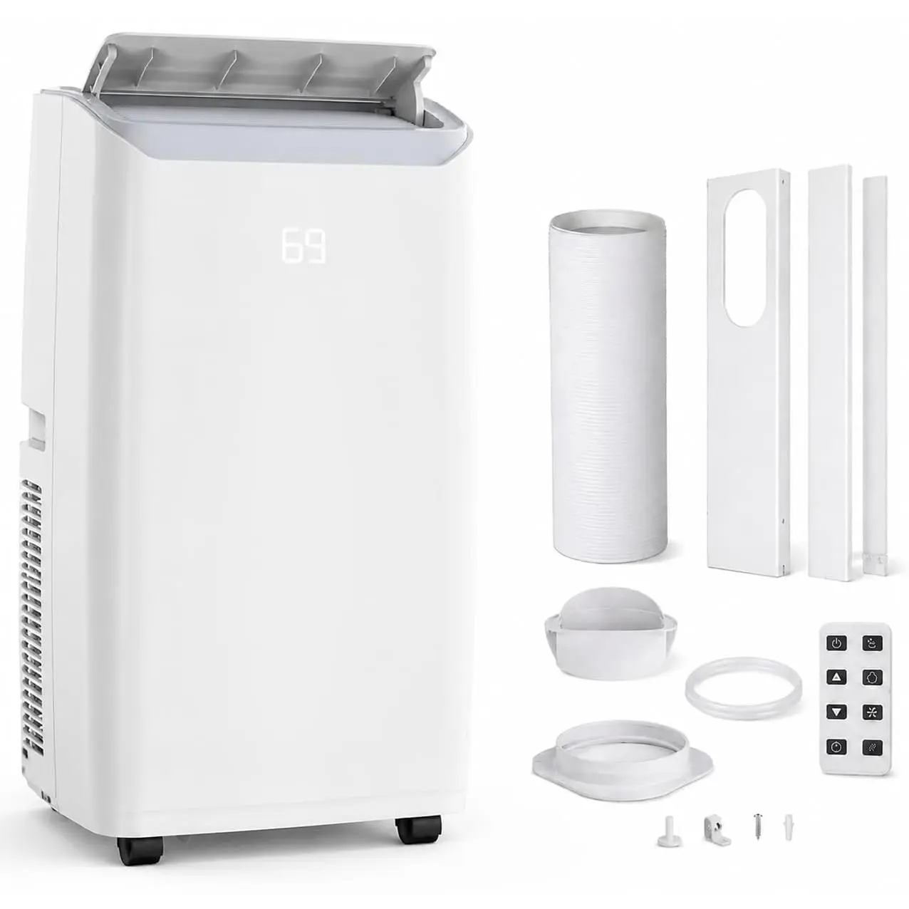 GARVEE 14,000 BTU Portable AC, 4-in-1, Remote, Cools Up to 750 Sq.Ft, White