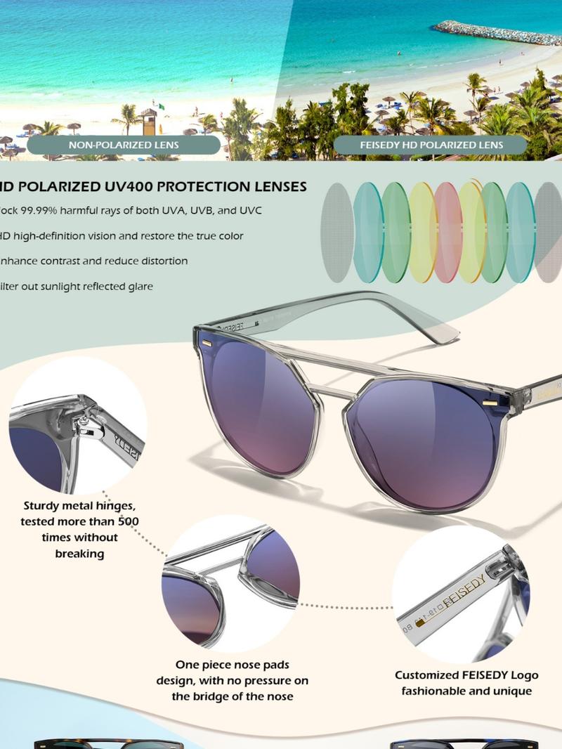 FEISEDY Women's Sunglasses, Cat Eye Style, UV400 Polarized Sun Glasses, Cute Vintage Trendy B0119