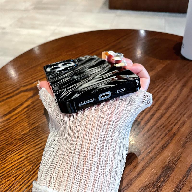 Simple three-dimensional wave pattern mobile phone case suitable for iPhone15/15promax/15pro/11/12/13/14promax/11pro/11promax/12pro/12promax/13pro/13promax/14pro/14promax/soft shell simple creative Shockproof Phone Cover