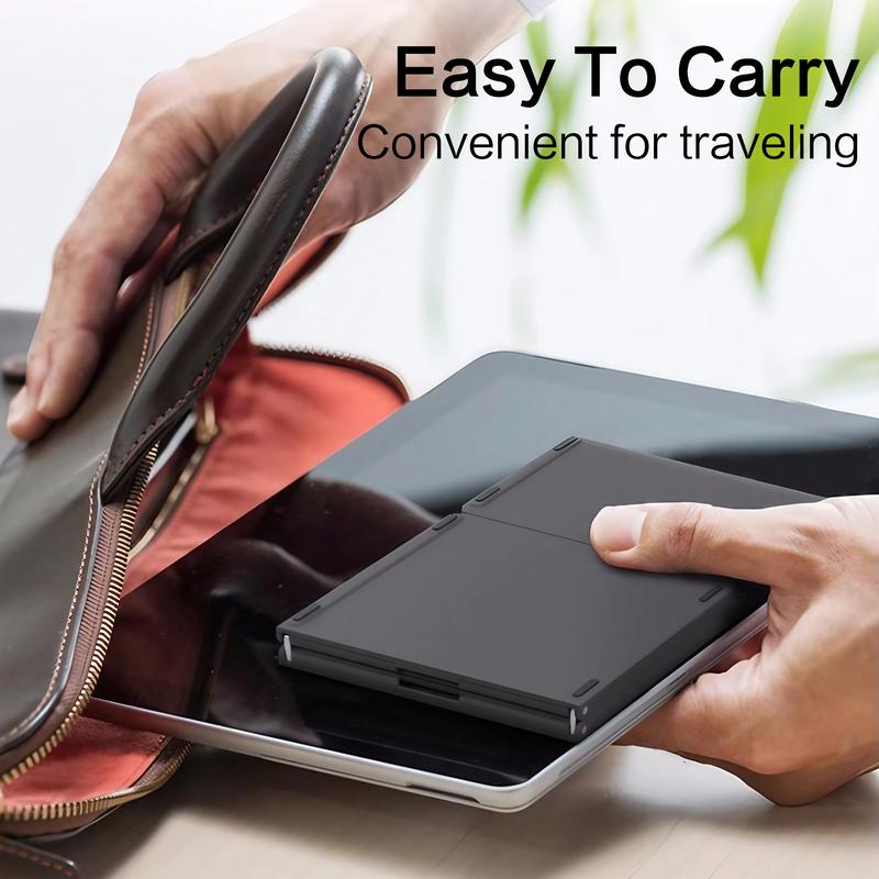 Portable Foldable Wireless Keyboard, Multifunctional Keyboard, Rechargeable Wireless Keyboard with Touchpad, Magnetic Folding Design Tablet Keyboard, Tablet Accessories