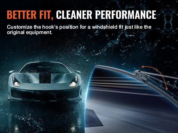 VEVOR 19 Rubber Wiper Blades, 48 cm Universal Replacement Wind Shield Wiper, Low Noise Better Fit, with 4 Different Clips for most Car, Easy Installation VEVOR 19 Rubber Wiper Blades, 48 cm Universal Replacement Wind Shield Wiper, Low Noise Better Fit, with 4 Different Clips for most Car, Easy Installation