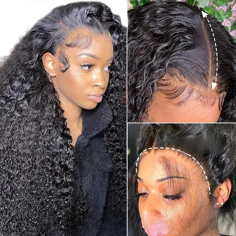 Yawawe Hair 13x6 Wear Go Glueless Water Wave Full Lace Frontal Wigs Preplucked Precut Deep Wave Human Hair Wigs Ready To Go Pre Cut Lace Easy Install HD Lace Wigs for Women Beginnner Friendly