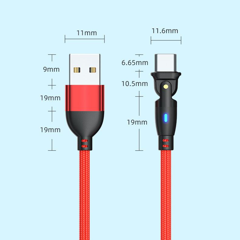 Alloy 3A Speed C-Type Mobile USB Charging Cable, 2m Fast Charger Cable for Android Phones & Game Users, 180-Degree Bending Design, 2-in-1 Game-Ready Micro-USB Alternative
