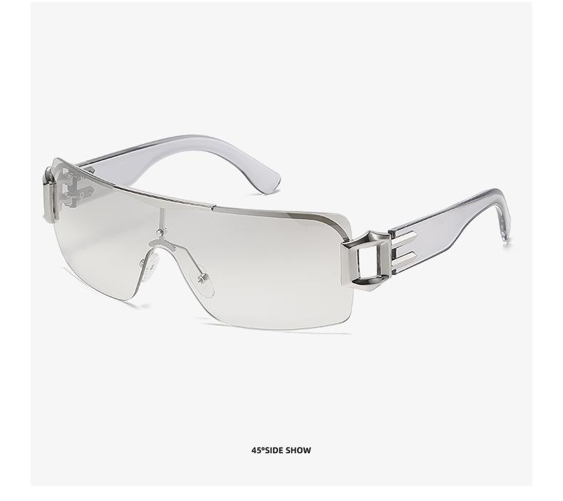 Trendy Y2K Punk Frameless Sport Sunglasses for Women Men UV400 Protection Rimless Shades for Rave Festival Cycling Running Outdoor Daily Wear