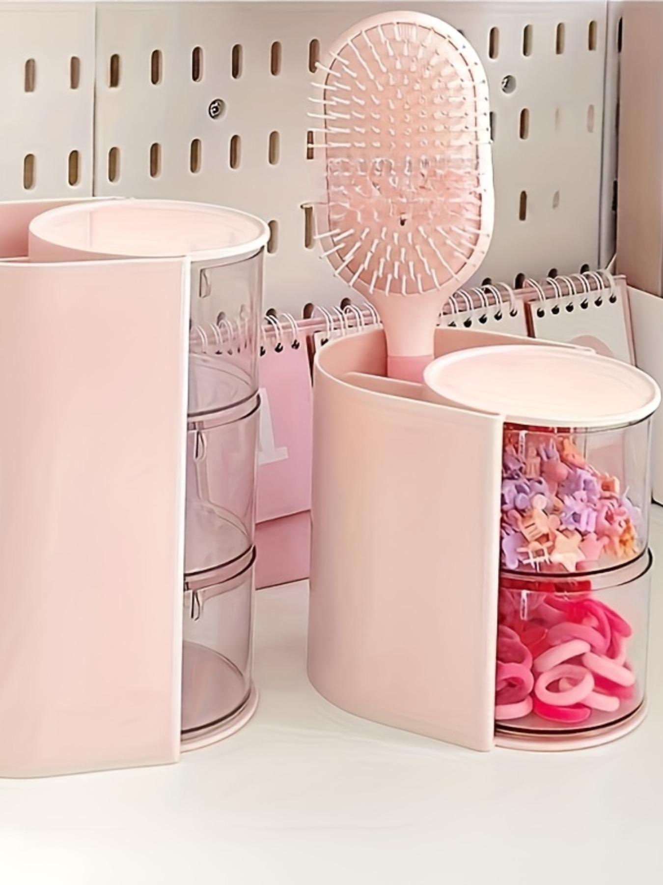 Rotating Multi-Layer Transparent Storage Box, Dustproof Plastic Hair Accessory Organizer, Makeup Cosmetic Organizer, Suitable for Christmas, Valentine's Day, Birthday Gifts