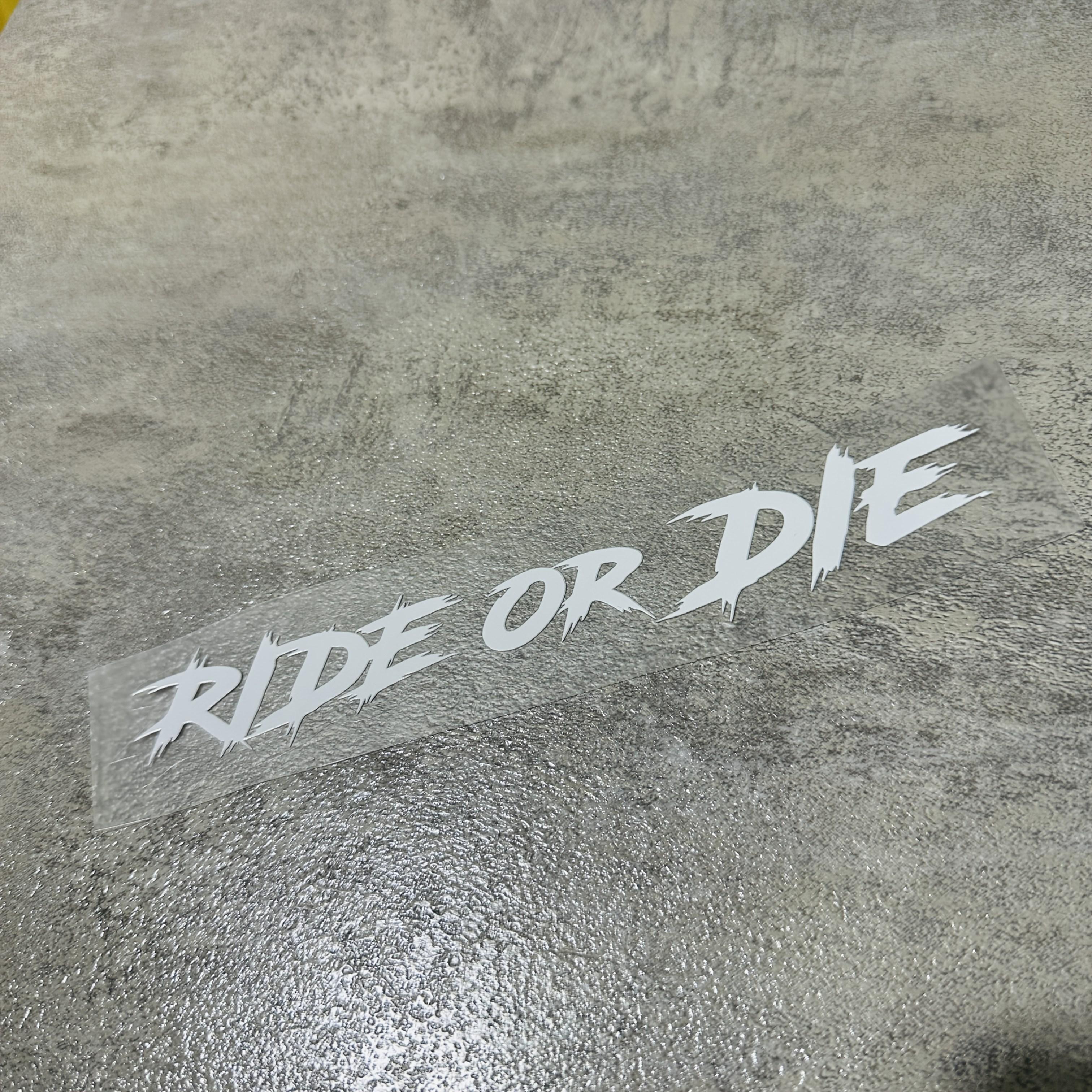 SC MOTO GN Ride or Die Lettering Sticker - Waterproof Vinyl Stickers Suitable for Motorcycle Helmets, Canned Tops, Motorcycles, and Road Vehicles - Scratch Resistant Decoration, Outdoor Use, Bright Colors, Motorcycle Accessories, Motorcycle Stickers