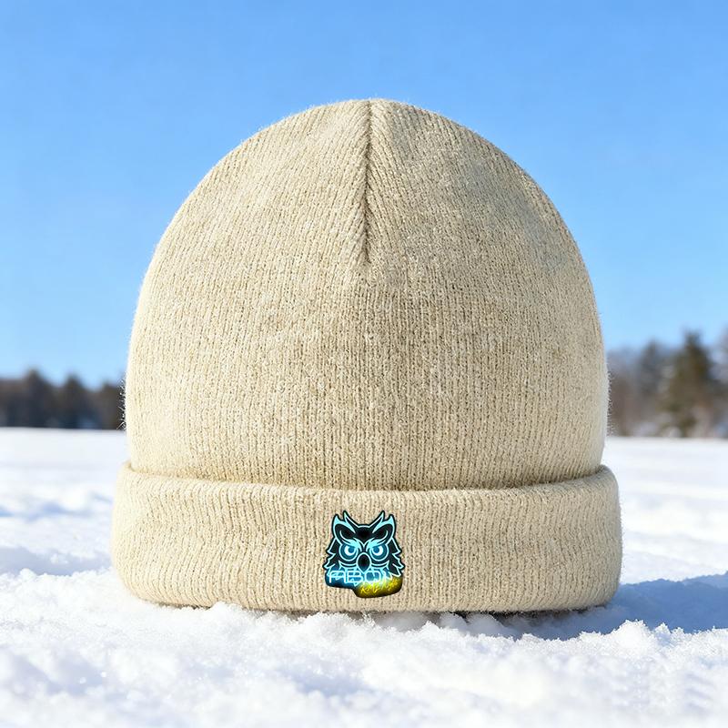 Neon Owl Printed Knitted Beanie Hat Warm Winter Outdoor Ski Cap for Adults Suitable for Casual Wear Cold Weather Activities Perfect Christmas Thanksgiving Birthday Gift Idea for Men Women Teens and Young Adults