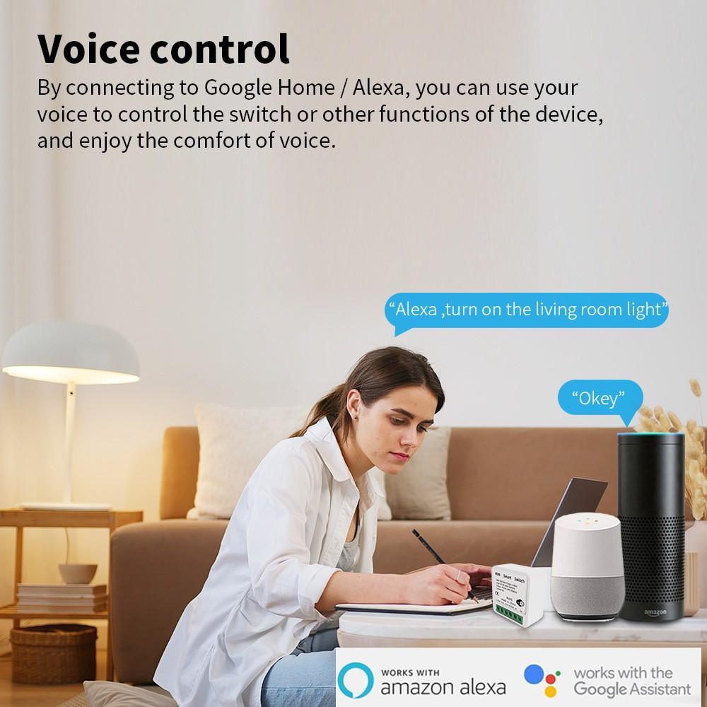 Doodle WiFi Smart Switch Compatible with Alexa and Google Home, Mini Size Suitable for Various Switches, Remote Control, Voice Control, Timer Function