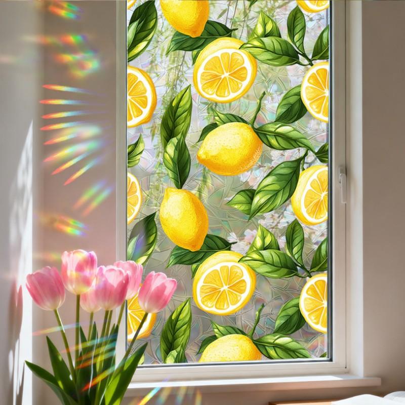 Spring Sunlight Rainbow Window Stickers, 4 Designs Including Lemon Lily Daisy Sunflower, Privacy Shield, Home Decor, Room Decoration