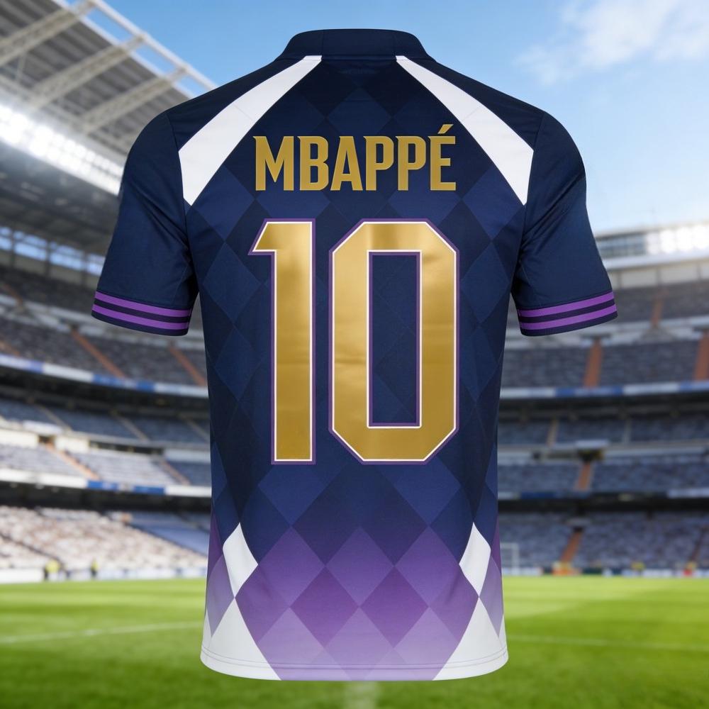 2026 Hot Sale Mbappé #10 Purple-White Striped Jersey Stadium Crowd Vibe Premium Stylish Apparel for Fans of The Star Forward