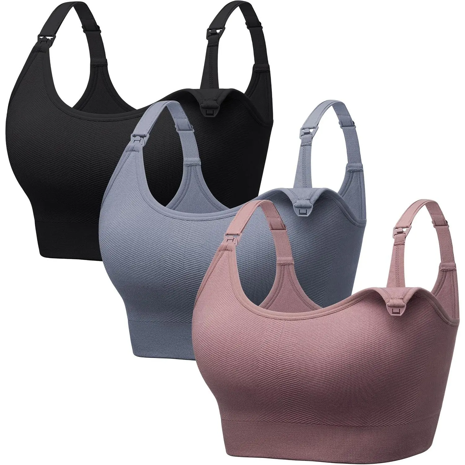 Wireless Nursing Bras for Breastfeeding, Maternity Sport Bralettes, Pregnancy Full Bust Bralettes with Extenders, Comfort Postpartum Essentials Sleep Bra Pack, Minimizer V-Neck BralettesGift