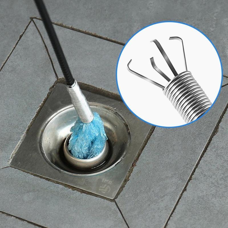 60/160/200cm Spring Pipe Dredging Tools Drain Snake Drain Cleaner Sticks Clog Remover Cleaning Tools Household for Kitchen Sink