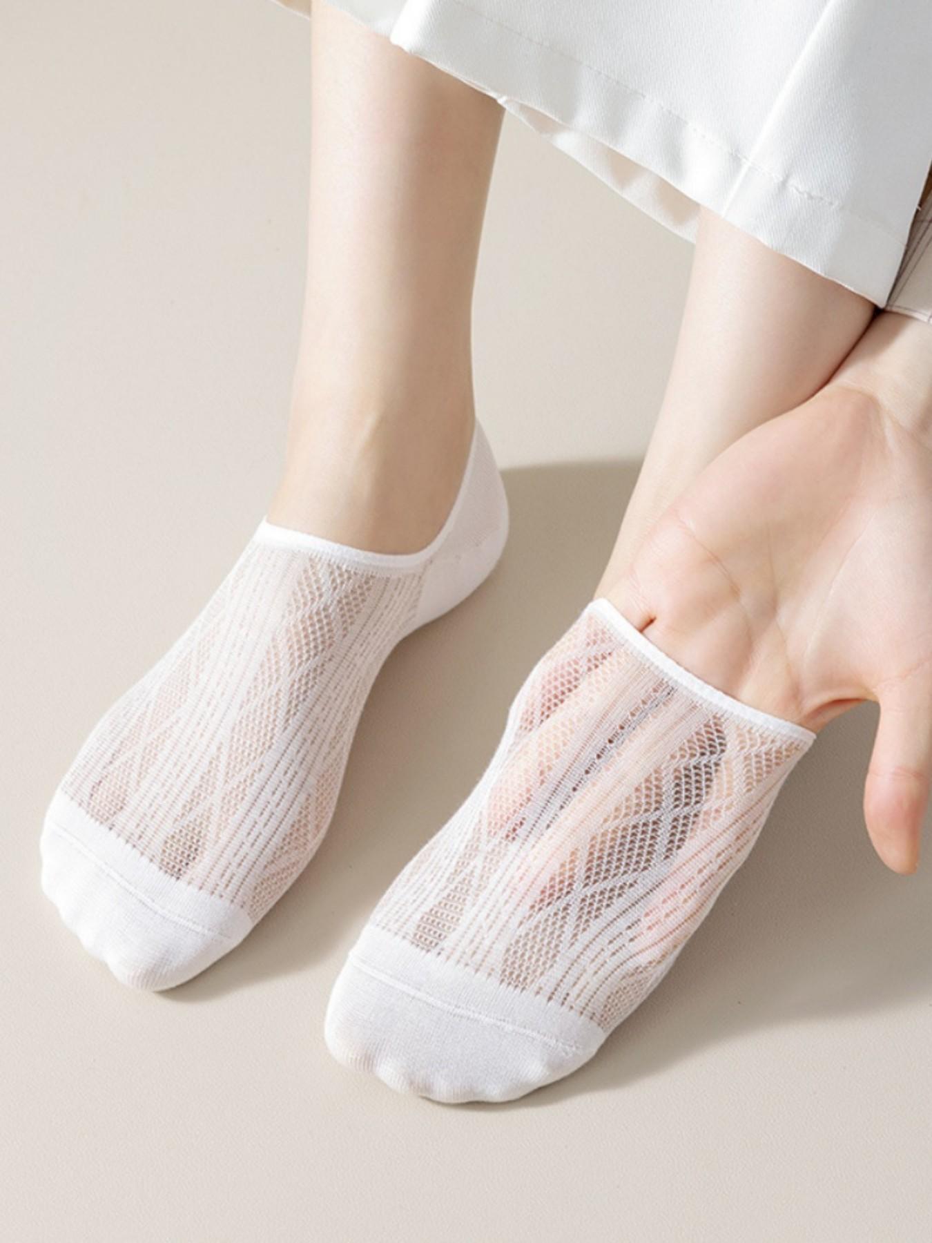 10 Pairs Women's Boat Socks, Summer Mesh Breathable Low Top Invisible Non-Slip Comfortable Casual Socks, Random Color Mix