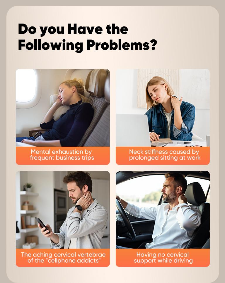 CINCOM U-Shaped Neck Massager Pillow（Mocha Coffee） for Cervical Support, with Soothing Heat & Kneading, 360° Memory Foam Support, Cordless, Rechargeable & Portable, Perfect Gift for Black Friday, Thanksgiving, Christmas, Birthdays & More