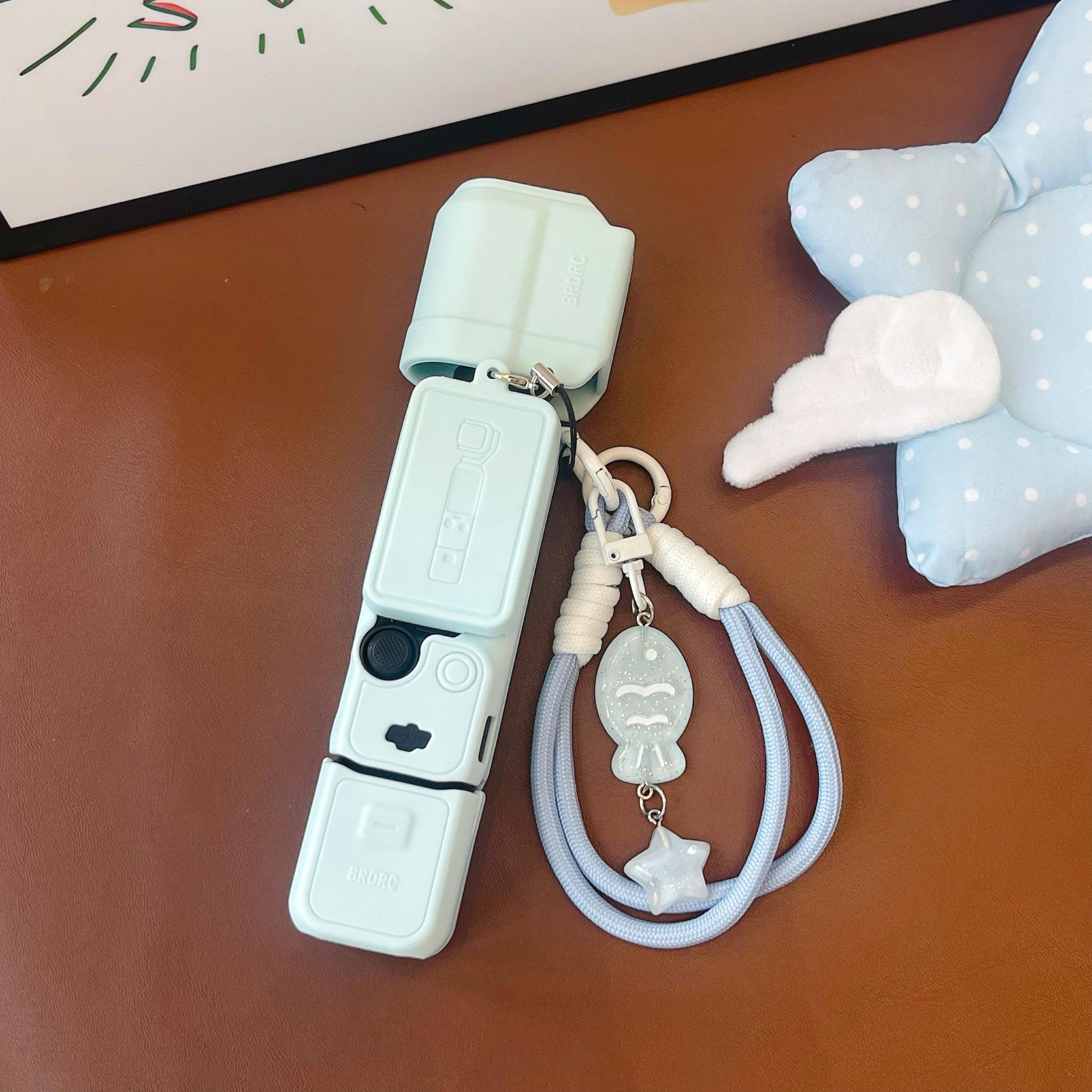 Luxury Cute Cartoon DIY Silicone Camera Case, Blue Star Design, Compatible with Dji Pocket3, Full Protection, Ultra-Thin, Portable Strap Included, Camera Accessories