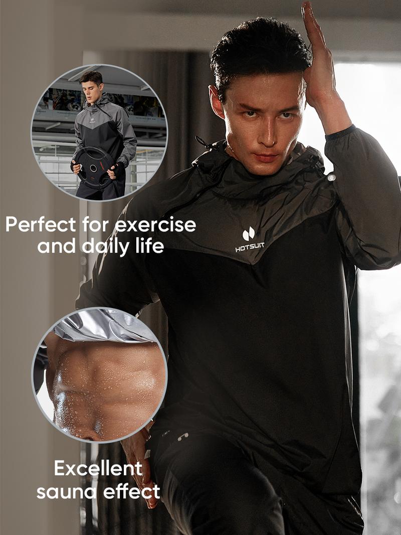 HOTSUIT Unisex Sauna Suit Sportswear Sweat Suit Boxing Exercise Jacket and Pants Fitness Training Clothes Outdoorfun Athletic Workout Women  Men