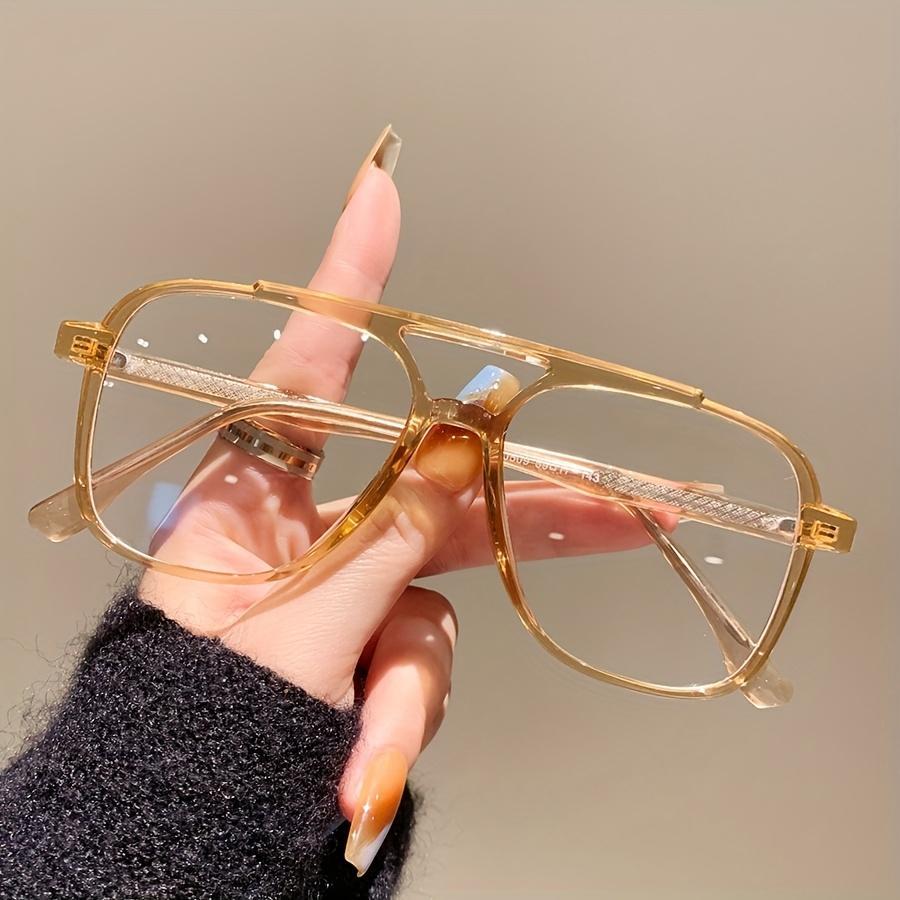 [Double-bridge Glasses] Stylish Double-bridge Glasses | Textured, Unisex, Perfect for Vacations, Parties, Music Festivals, and Street Photography