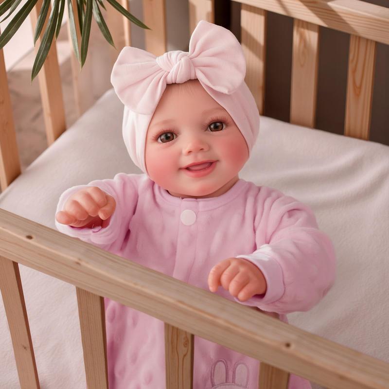 BABESIDE Reborn Baby Dolls - 17/20 Inch Cute Soft Vinyl Realistic Baby Doll Girl Poseable Smiling Real Life Rebornbabydoll with Complete Accessories for 3+ Years Old Gifts