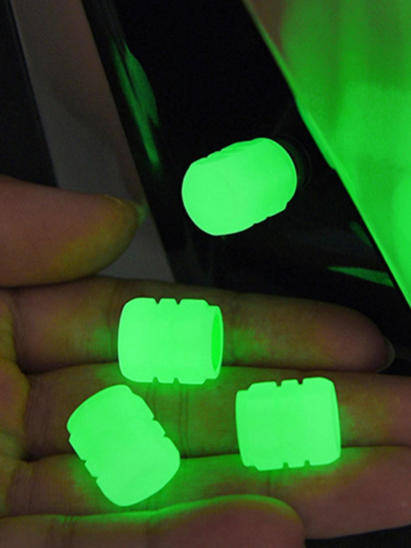 Car Glow Valve Stem Caps Creative Car Tire Glowing Valve Stem Caps, Night Light Tire Accessories, Stylish and Durable Design