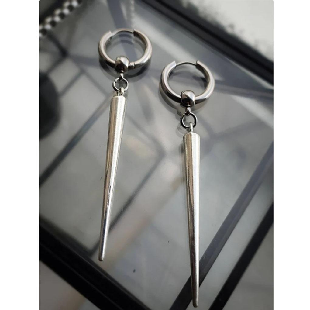 spike huggie hoop earrings, large spike, gothic earrings, punk, emo, alternative, women's earrings, mens jewelry