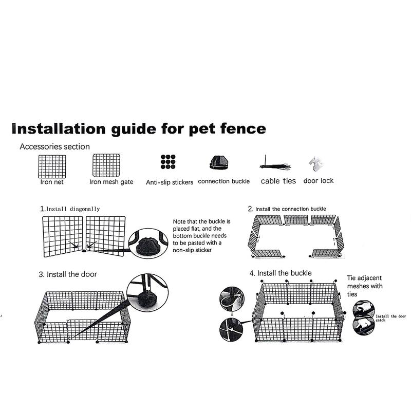 Small Dog Fence Indoor Home Pet Enclosure, Durable Puppy Playpen, One Room One Bath Puppy Cage with Toilet Area, Anti-Escape Dog Kennel