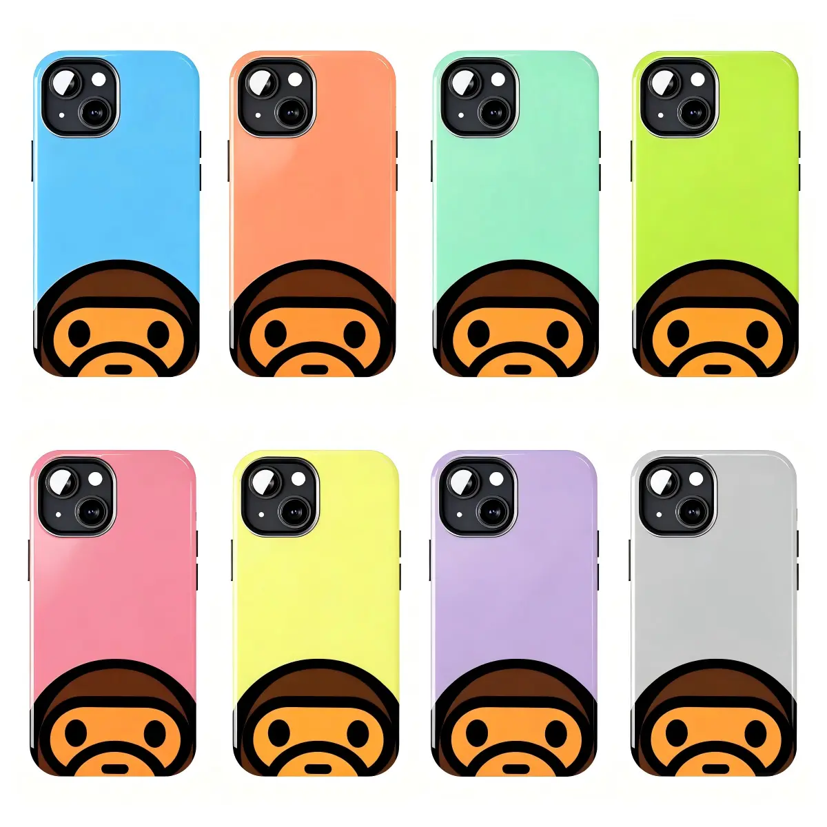 BAPE Phone Case, A Bathing Ape Monkey Head Design, Streetwear Fashion Style, Hip Hop Trend Graphic Cover, Urban Aesthetic Pattern, Hypebeast Style Protective Case, Cool Gift for Streetwear Fans, Compatible with iPhone 11–17 Pro Max/Plus series and Samsung