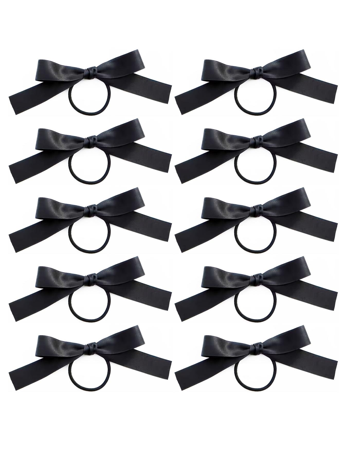 10 Pcs Women's Ribbon Butterfly Knot Hair Ties, Elegant & Stylish Accessories, Perfect for Daily Use, Secure Hold, Easy to Wear