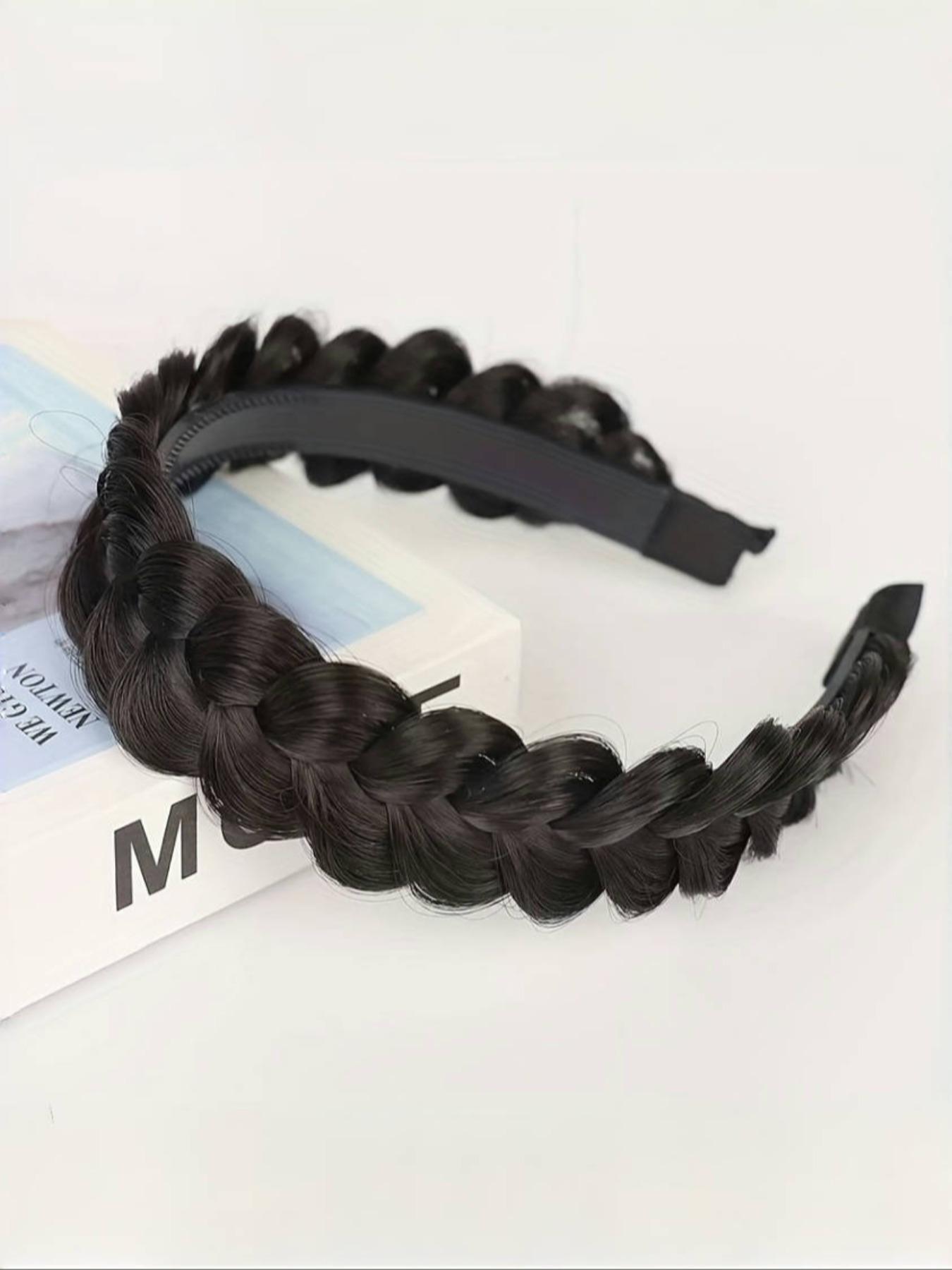 1 piece women's elegant Fried Dough Twists braid wig headband, lifelike hair braid design with anti-skid grip, fashionable hair accessories with combs for daily use