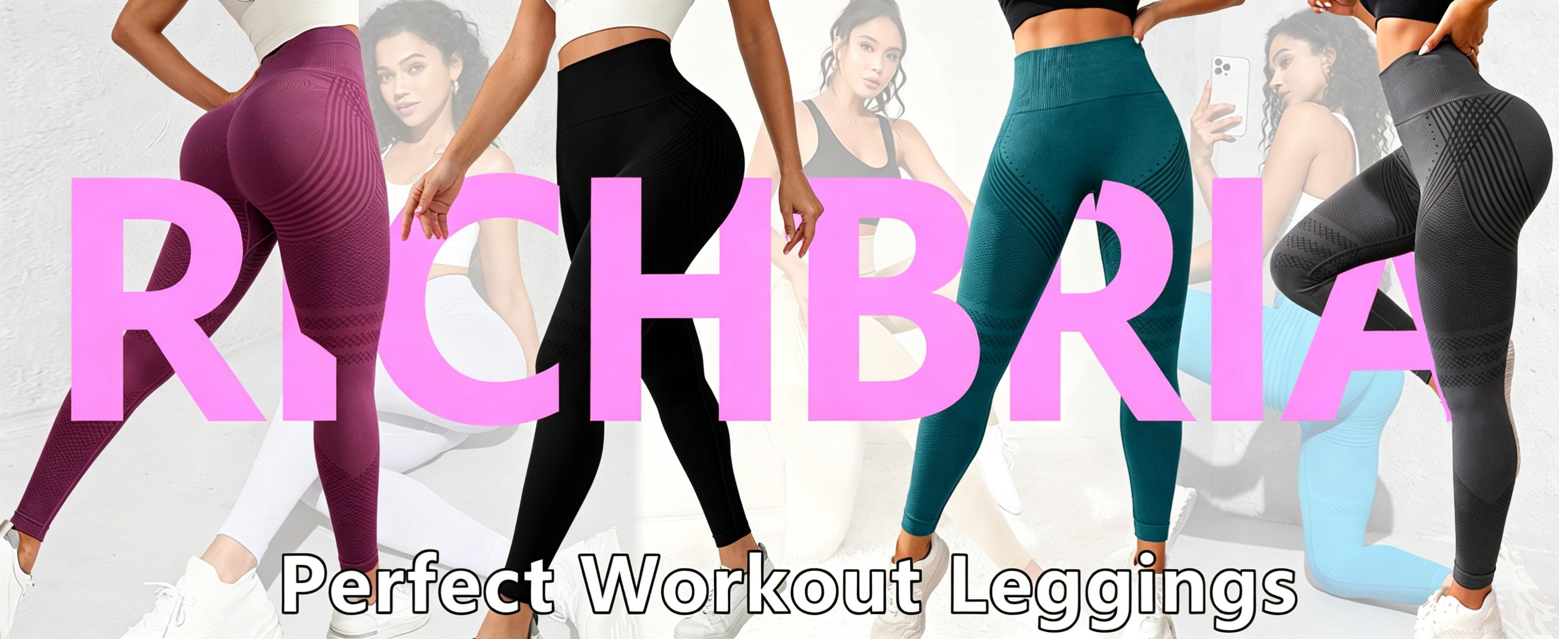 RICH BRIA 3D Scrunch Butt Lifting Leggings - High Waisted Compression Seamless Tummy Control Butt Sculpting Workout Pants Anti Cellulite Yoga Tights for Women - Firm & Smooth Gym Activewear XS-4XL