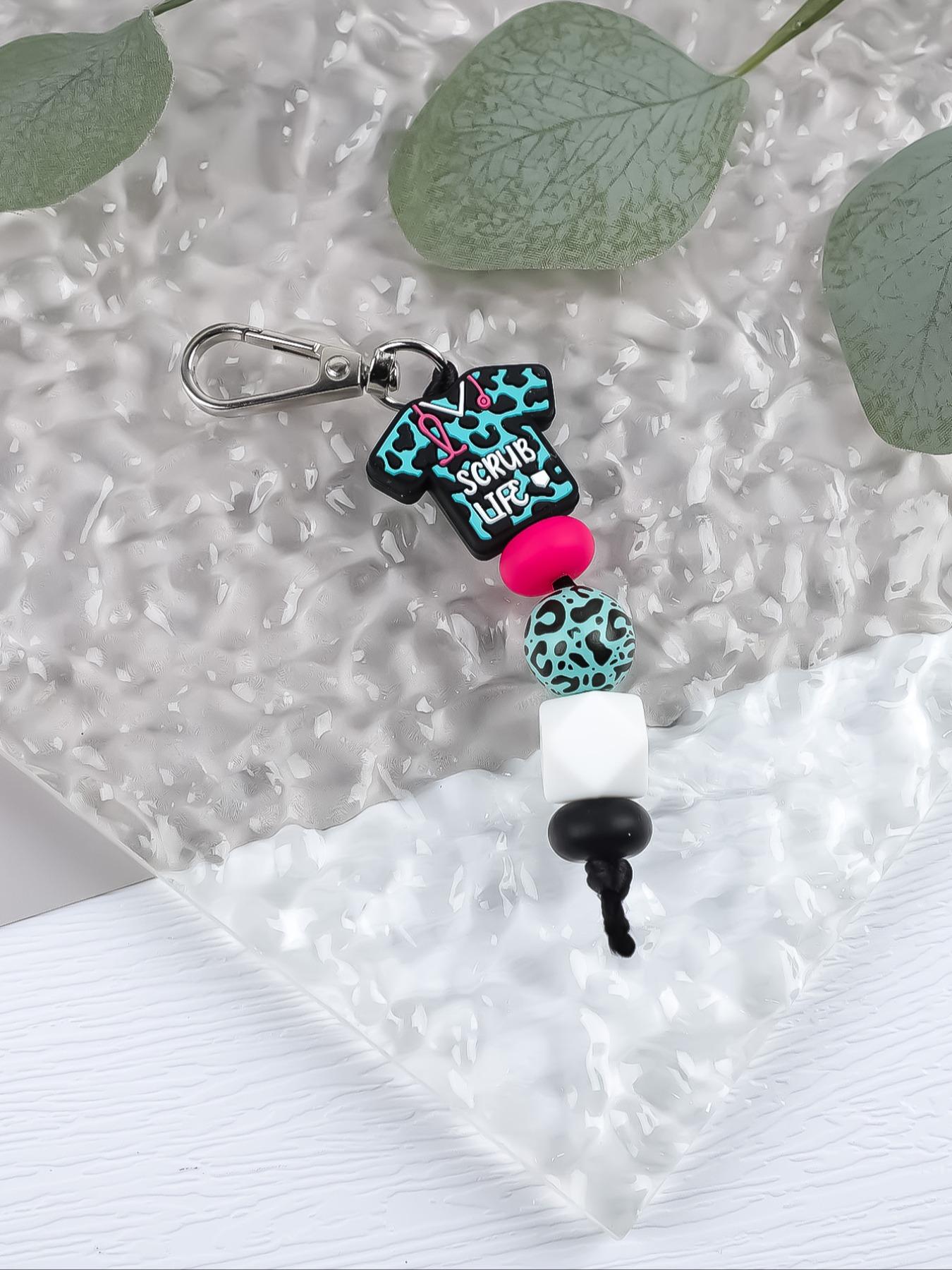 Cute Beaded Design Keychain, Novelty Keychain for Women & Men, Stylish Keychain, Fashion Accessories for Daily Bag, Key Decor, Thoughtful Gifts for Healthcare Workers, Handmade Keychain
