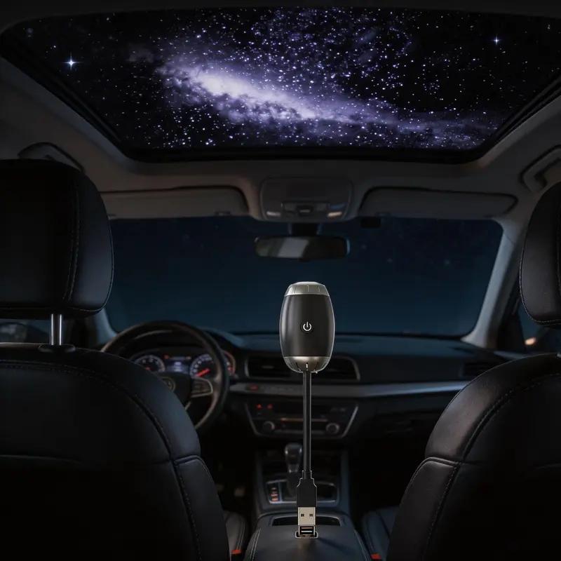 Galaxy Car Mounted Starry Sky USB Ambient Light, High-Definition Focusing, Plug-And-Play, Interior Decoration, Night Drive Atmosphere Lamp Projector