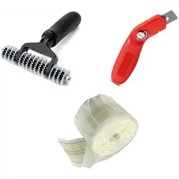 Carpet Patch Repair Kit – 5-Inch Star Wheel Seam Roller, 16ft Double-Sided Joining Tape and Carpet Knife, No-Iron DIY Repair for Home and Office
